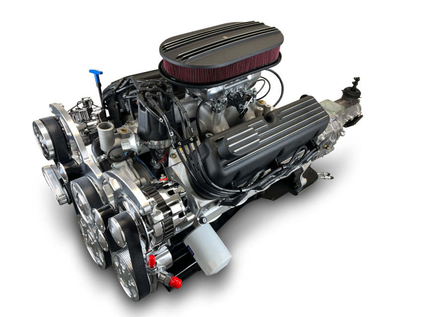 Ford Small Block Compatible 347 c.i. Engine and TKX Manual Transmission - 415 Horsepower - Standard Edition Builder Series - Polished Pulley Kit - Fuel Injected