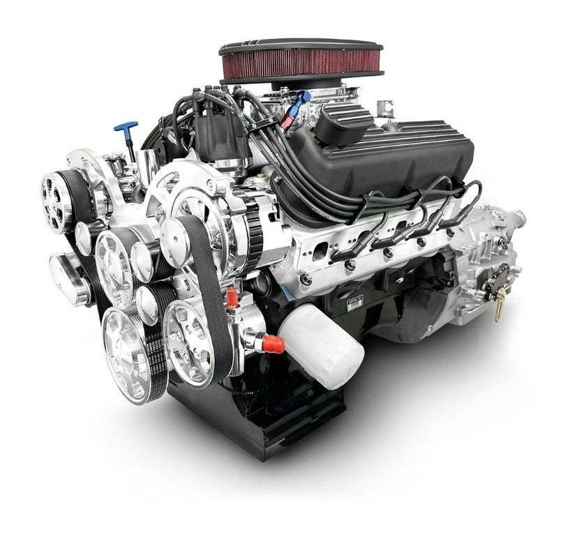 Ford Small Block Compatible 347 c.i. Engine and 4R70W Automatic Transmission - 415 Horsepower - Standard Edition Builder Series - Polished Pulley Kit - Carbureted