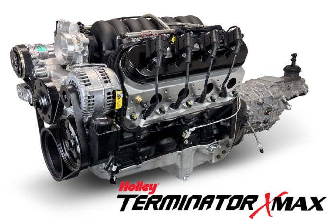 GM LS Compatible 427 c.i. Engine and TKX Manual Transmission - 605 Horsepower - Standard Edition Builder Series - Natural Pulley Kit - Holley Terminator X EFI System