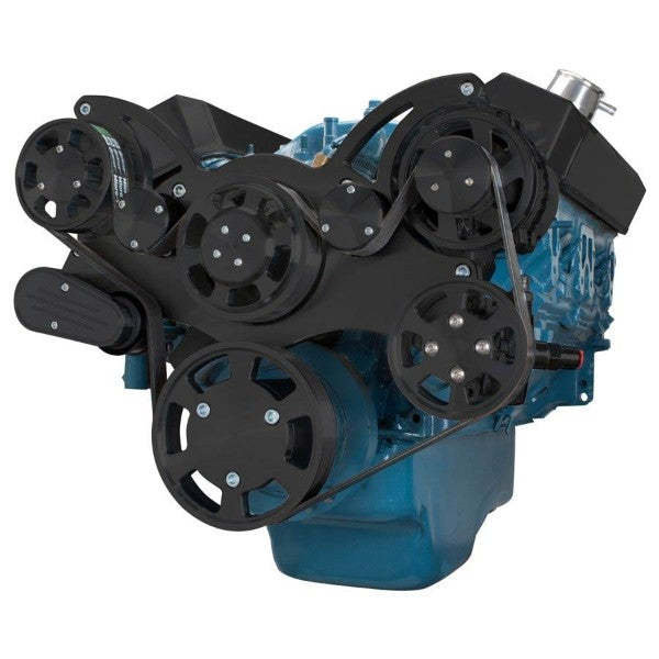 Chrysler SB Compatible Front Accessory Drive - Full Serpentine with Alternator | Power Steering | Water Pump | Brackets and Bolts