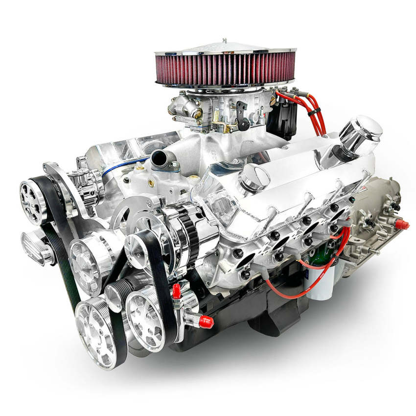 GM Big Block Compatible 598 c.i. Engine and 4L80E Automatic Transmission - 741 Horsepower - Standard Edition Builder Series - Polished Pulley Kit - Carbureted