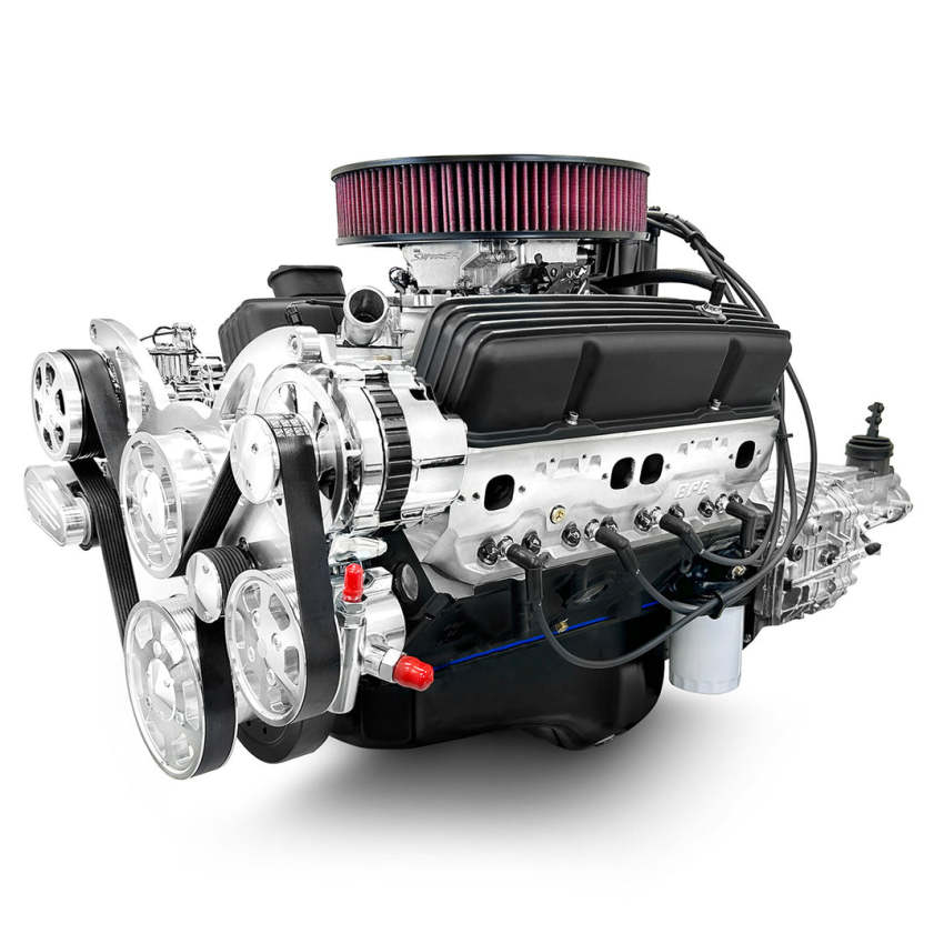 GM Small Block Compatible 400 c.i. Engine and 700R4 Automatic Transmission - 500 Horsepower - Standard Edition Builder Series - Polished Pulley Kit - Fuel Injected