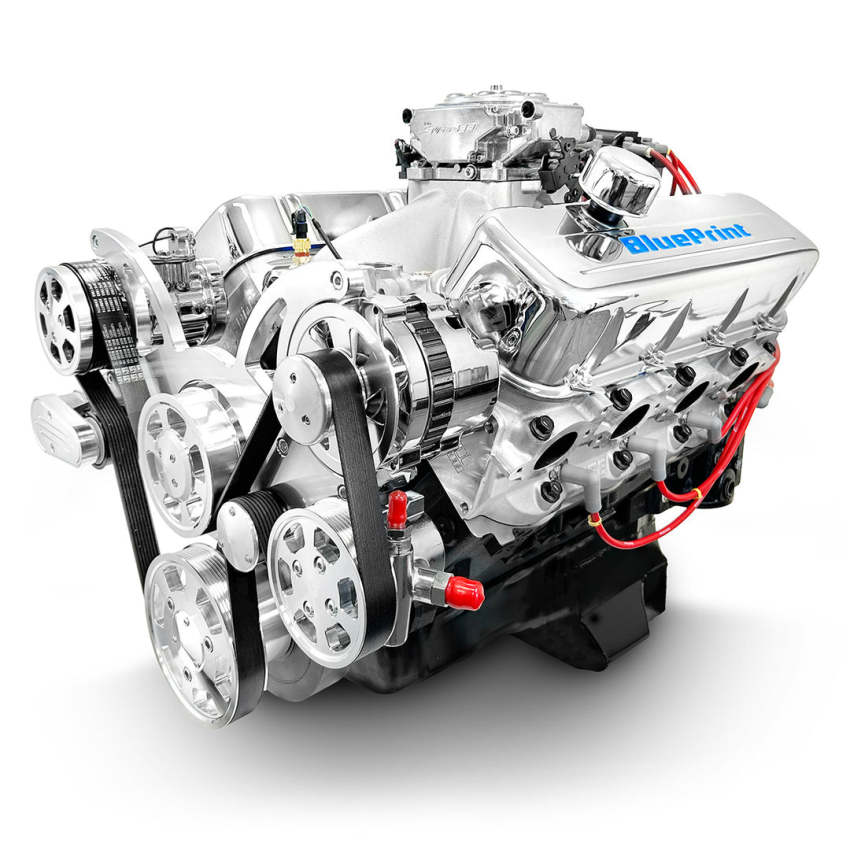 GM Big Block Compatible 496 c.i. Engine - 600 Horsepower - Deluxe Dressed with Polished Pulley Kit - Fuel Injected