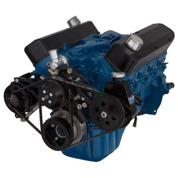 Ford 302 c.i. SB Compatible Front Accessory Drive - V-Belt with Alternator | Power Steering | Water Pump | Brackets and Bolts
