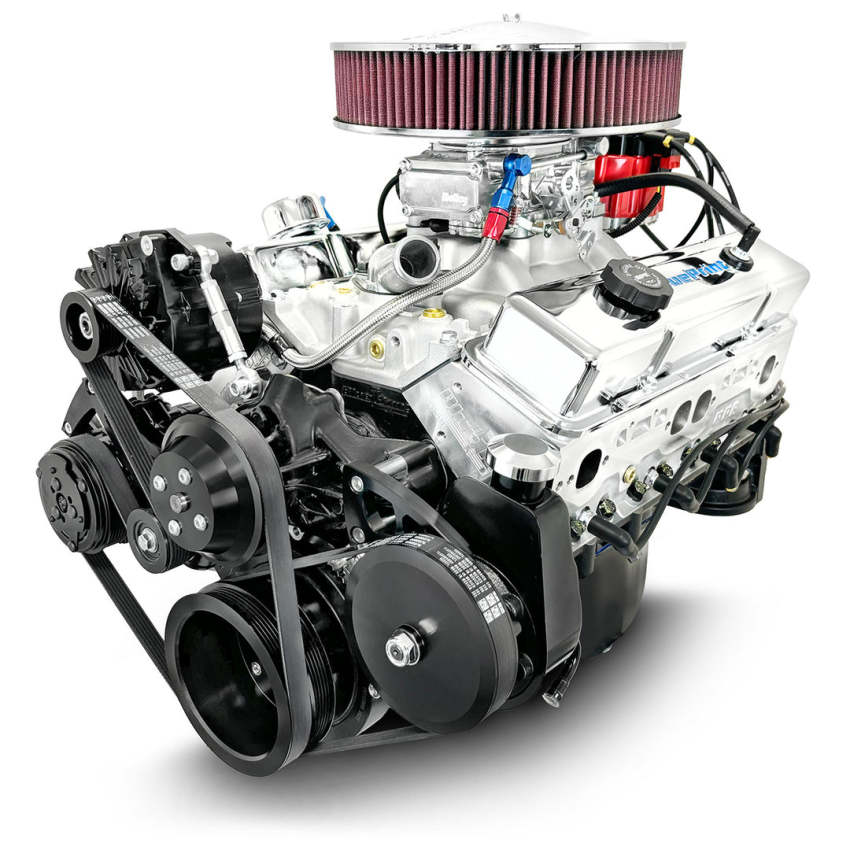 GM Small Block Compatible 350 c.i. Engine - 341 Horsepower - Deluxe Dressed - Black Pulley Kit - Carbureted