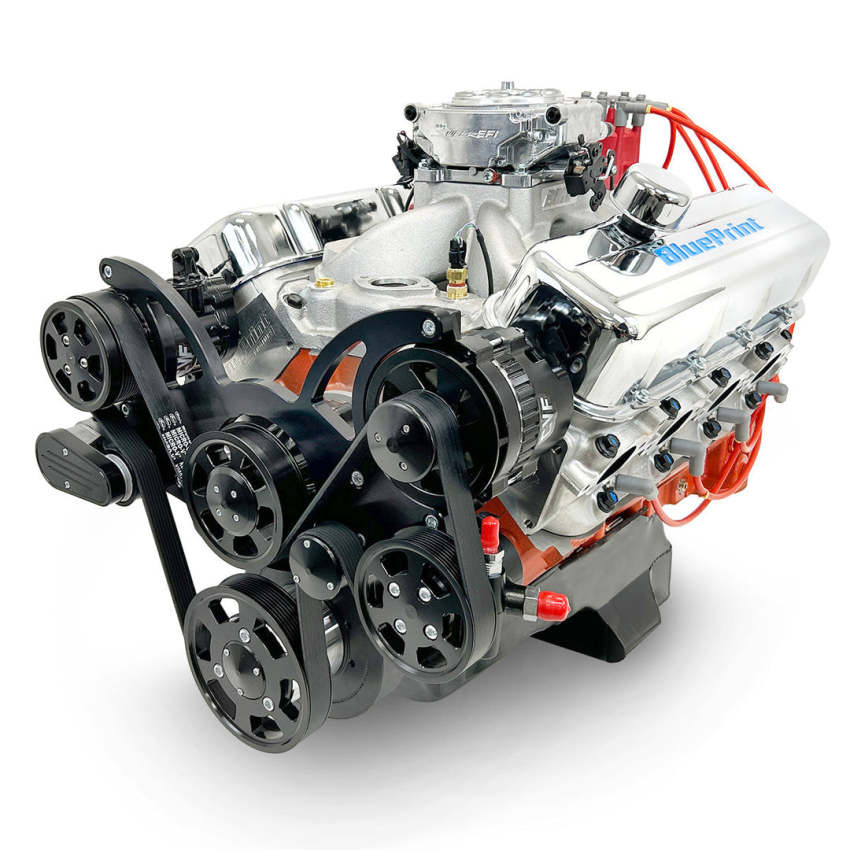GM Big Block Compatible 502 c.i. Pro Series Engine - 627 Horsepower - Deluxe Dressed - Black Pulley Kit - Fuel Injected