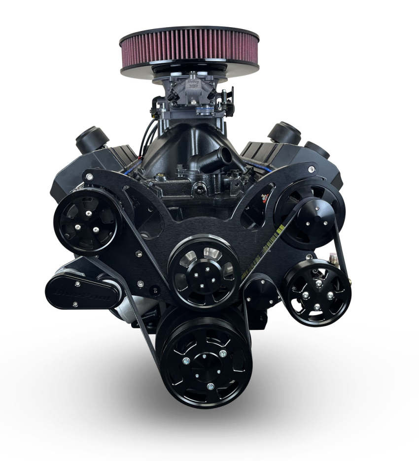 GM Big Block Compatible 632 c.i. ProSeries Engine and 4L80E Automatic Transmission - 815 Horsepower - Blackout Reaper Edition Builder Series - Black Pulley Kit - Carbureted