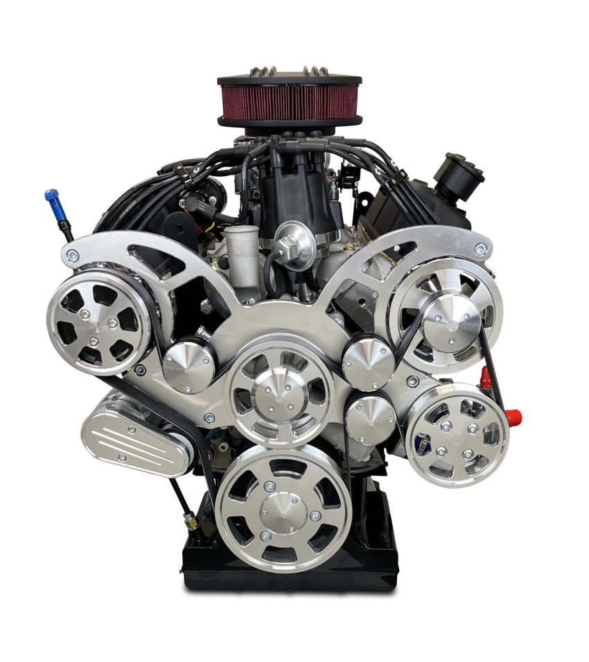 Ford Small Block Compatible 347 c.i. Engine and 4R70W Automatic Transmission - 415 Horsepower - Standard Edition Builder Series - Polished Pulley Kit - Fuel Injected