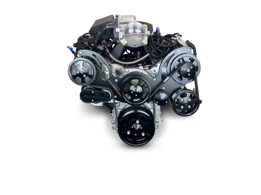 GM LS Compatible 427 c.i. Pro Series Engine - 600 Horsepower - Deluxe Dressed - Black Pulley Kit - BluePrint Engines Calibrated ECU