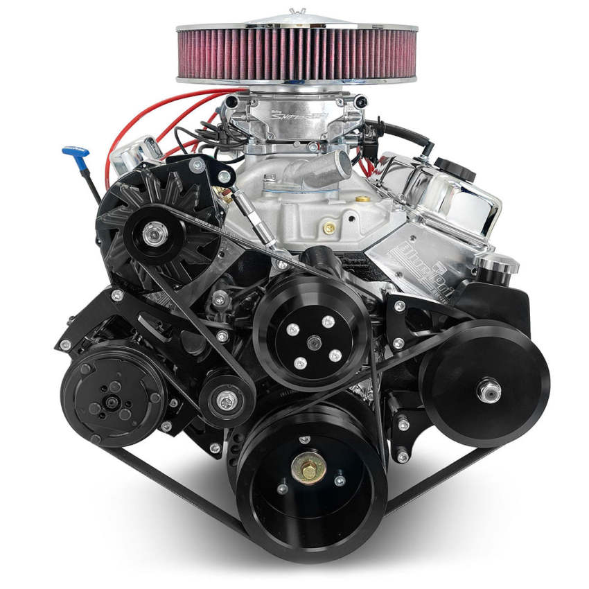 GM Small Block Compatible 383 c.i. Engine - 436 Horsepower - Deluxe Dressed - Black Pulley Kit - Fuel Injected