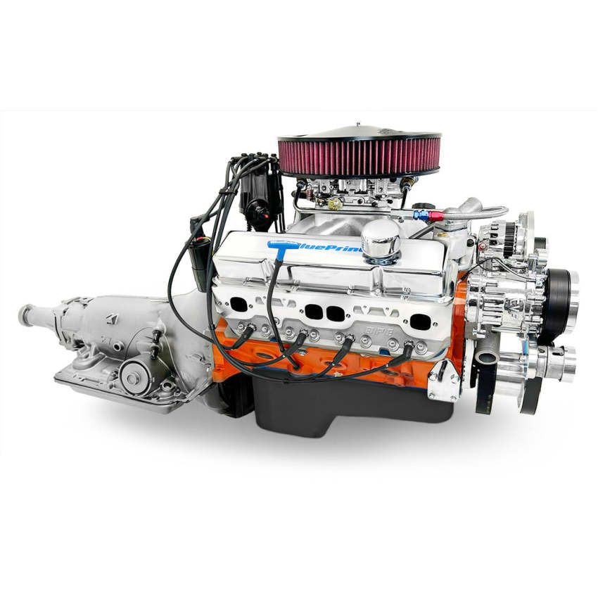 GM Small Block Compatible 427 c.i. Pro Series Engine and 700R4 Automatic Transmission - 540 Horsepower - Standard Edition Builder Series - Polished Pulley Kit - Fuel Injected