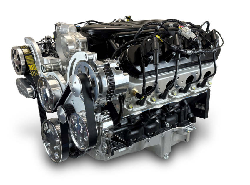 GM LS Compatible 376 c.i. Pro Series Engine - 510 Horsepower - Deluxe Dressed - Polished Pulley Kit - BluePrint Engines Calibrated ECU