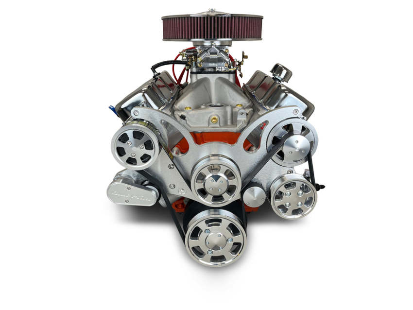 GM Big Block Compatible 502 c.i. Pro Series Engine - 627 Horsepower - Deluxe Dressed with Polished Pulley Kit - Carbureted