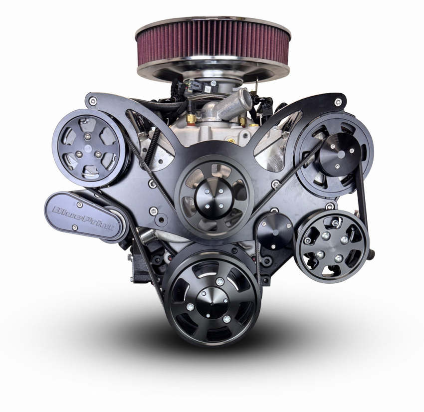 GM Small Block Compatible 400 c.i. Engine - 500 Horsepower - Deluxe Dressed with Black Pulley Kit - Multi-Port Fuel Injected