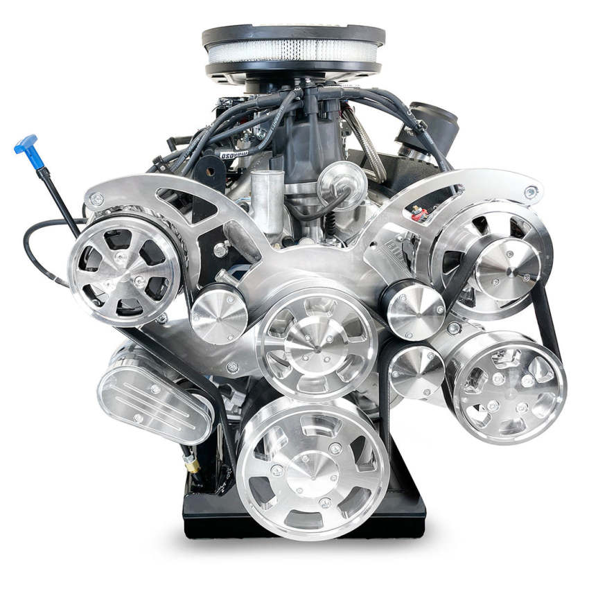 Ford Small Block Compatible 347 c.i. Engine and TKX Manual Transmission - 415 Horsepower - Mustang Edition Builder Series - Polished Pulley Kit - Carbureted