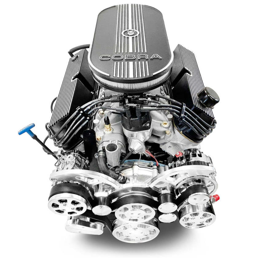 Ford Small Block Compatible 427 c.i. Engine and TKX Manual Transmission - 541 Horsepower - Cobra Edition Builder Series - Polished Pulley Kit - Fuel Injected