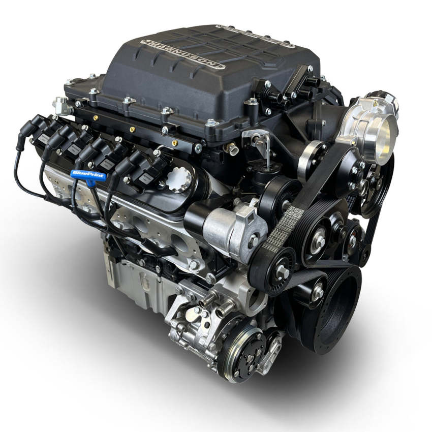 GM LS Compatible 427 c.i. Pro Series Engine - 800 Horsepower - Deluxe Dressed - Black Pulley Kit - Holley Terminator X EFI System