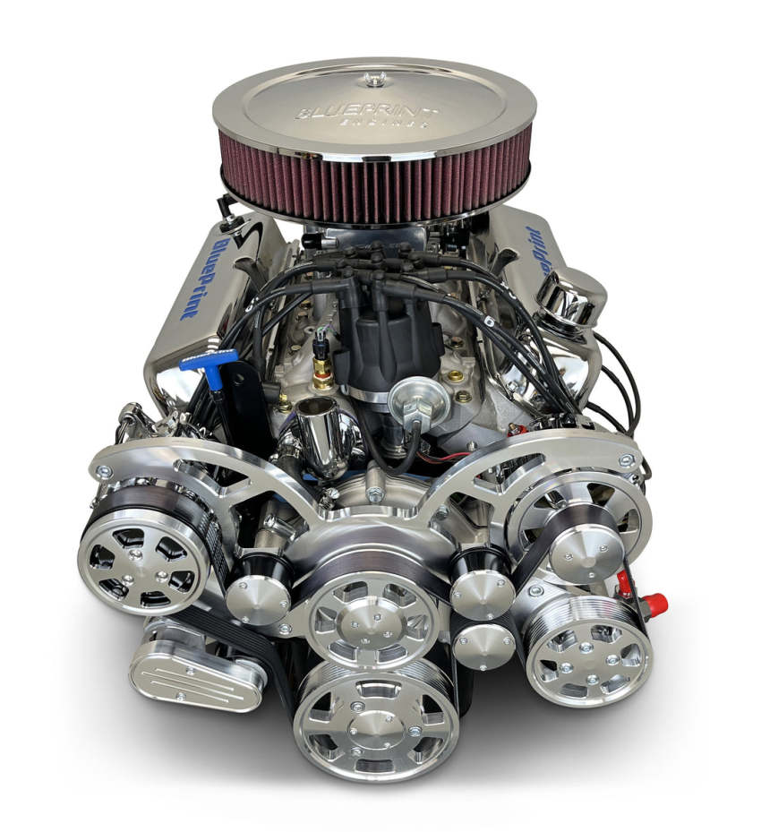 Ford Small Block Compatible 347 c.i. Engine - 415 Horsepower - Deluxe Dressed with Polished Pulley Kit - Fuel Injected
