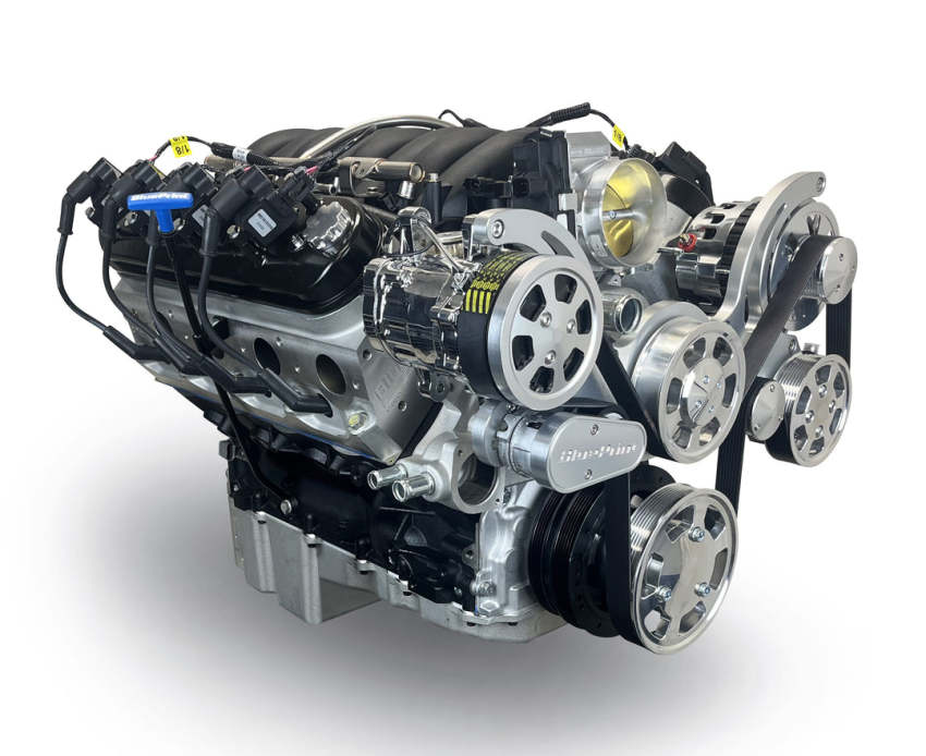 GM LS Compatible 427 c.i. Pro Series Engine - 605 Horsepower - Deluxe Dressed - Polished Pulley Kit - Holley Terminator X EFI System