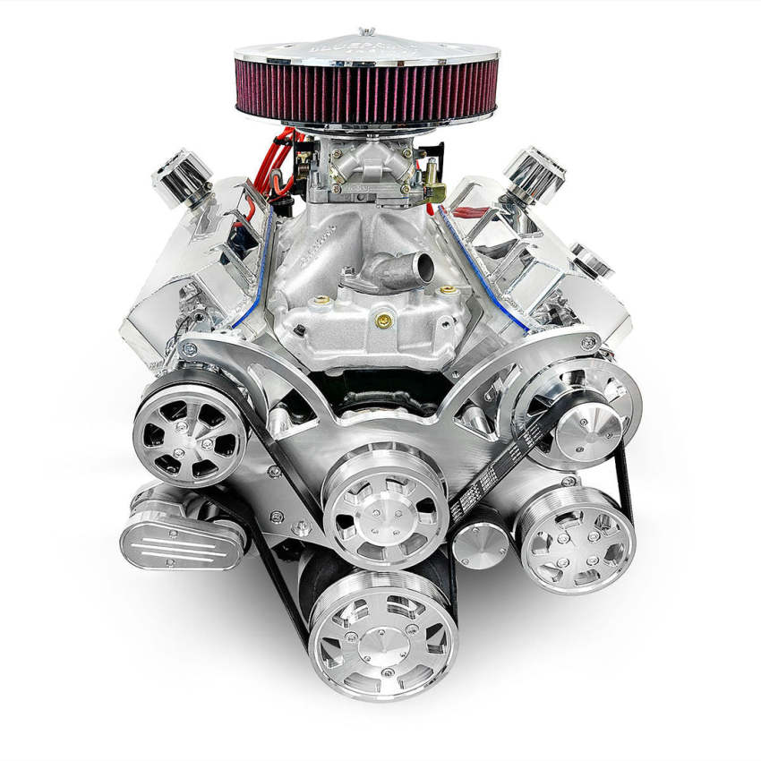 GM Big Block Compatible 598 c.i. Engine and 4L80E Automatic Transmission - 741 Horsepower - Standard Edition Builder Series - Polished Pulley Kit - Carbureted