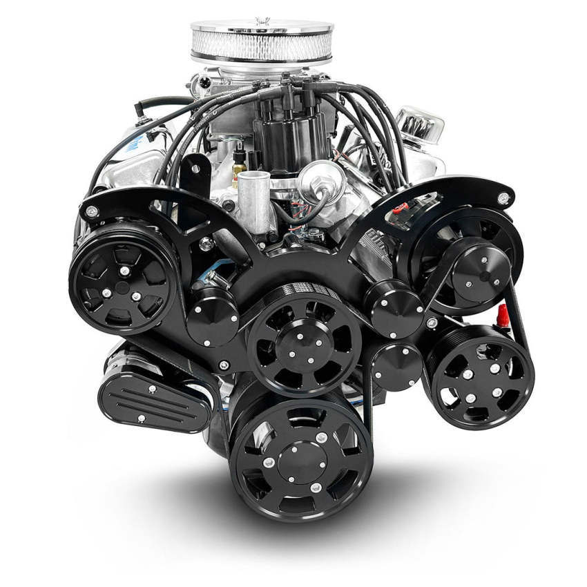 Ford Small Block Compatible 302 c.i. Engine - 361 Horsepower - Deluxe Dressed - Black Pulley Kit - Rear Sump - Fuel Injected