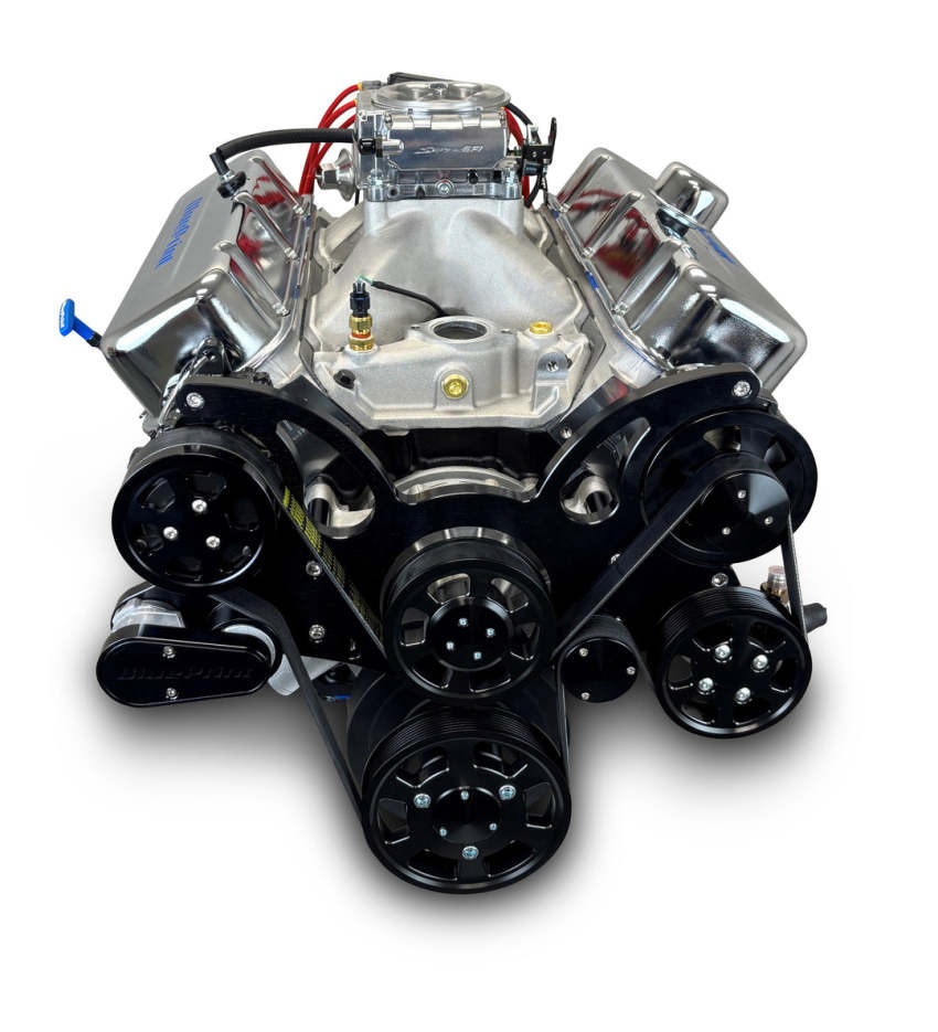 GM Big Block Compatible 496 c.i. Engine - 600 Horsepower - Deluxe Dressed - Black Pulley Kit - Fuel Injected