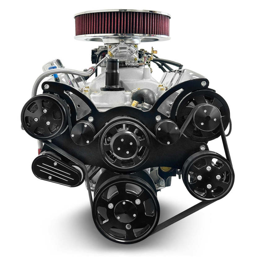 Chrysler Small Block Compatible 408 c.i. Engine and 727 Automatic Transmission - 465 Horsepower - Standard Edition Builder Series - Black Pulley Kit - Carbureted