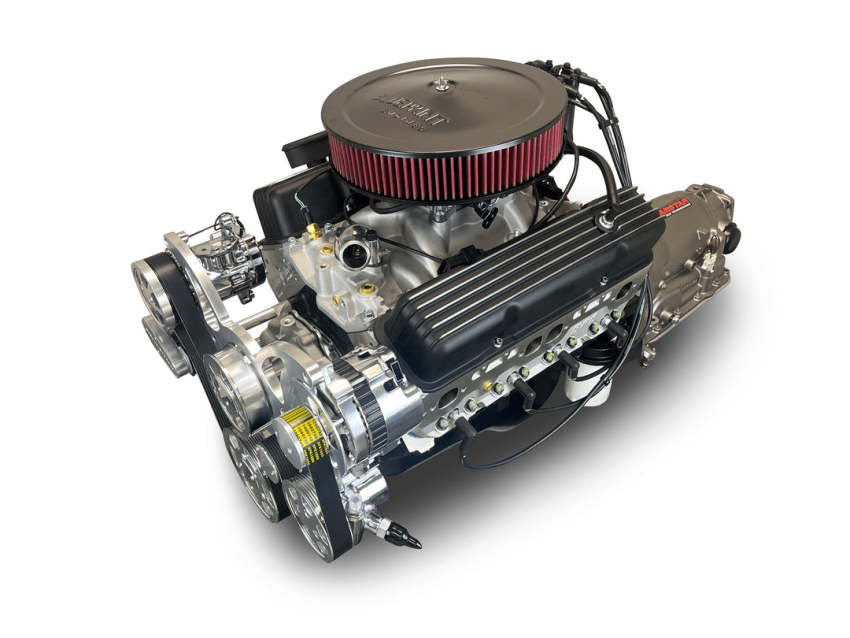 GM Small Block Compatible 383 c.i. Engine and 700R4 Automatic Transmission 4WD Ready - 405 Horsepower - Truck Edition Builder Series - Polished Pulley Kit - Fuel Injected