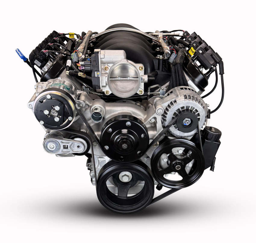 GM LS Compatible 427 c.i. Engine and TKX Manual Transmission - 605 Horsepower - Standard Edition Builder Series - Natural Pulley Kit - Holley Terminator X EFI System