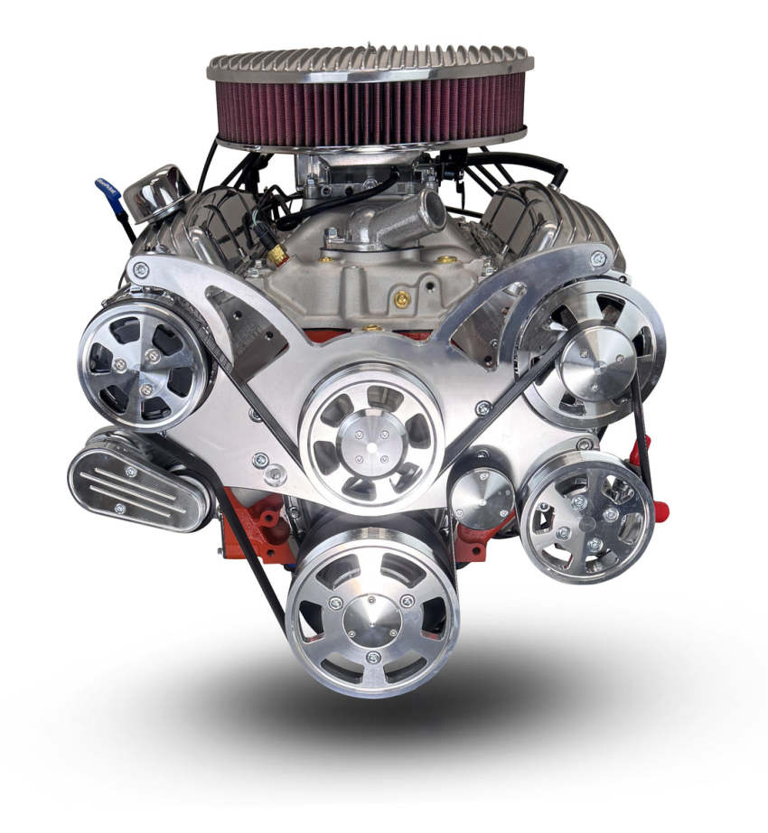 GM Small Block Compatible 327 c.i. Engine - 350 Horsepower - Deluxe Dressed - Polished Pulley Kit - Fuel Injected