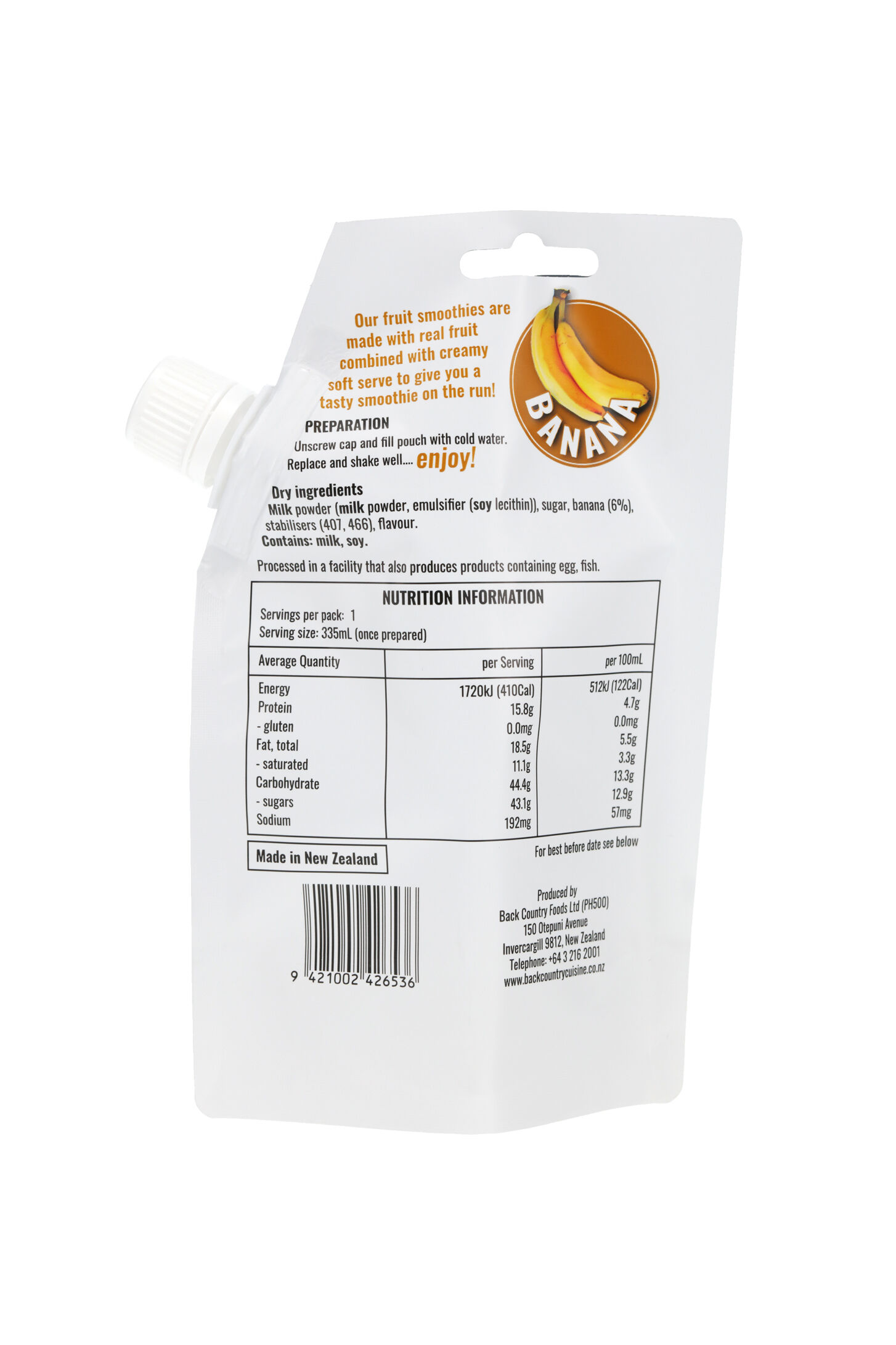 Back Country Cuisine Banana Smoothie —85 g