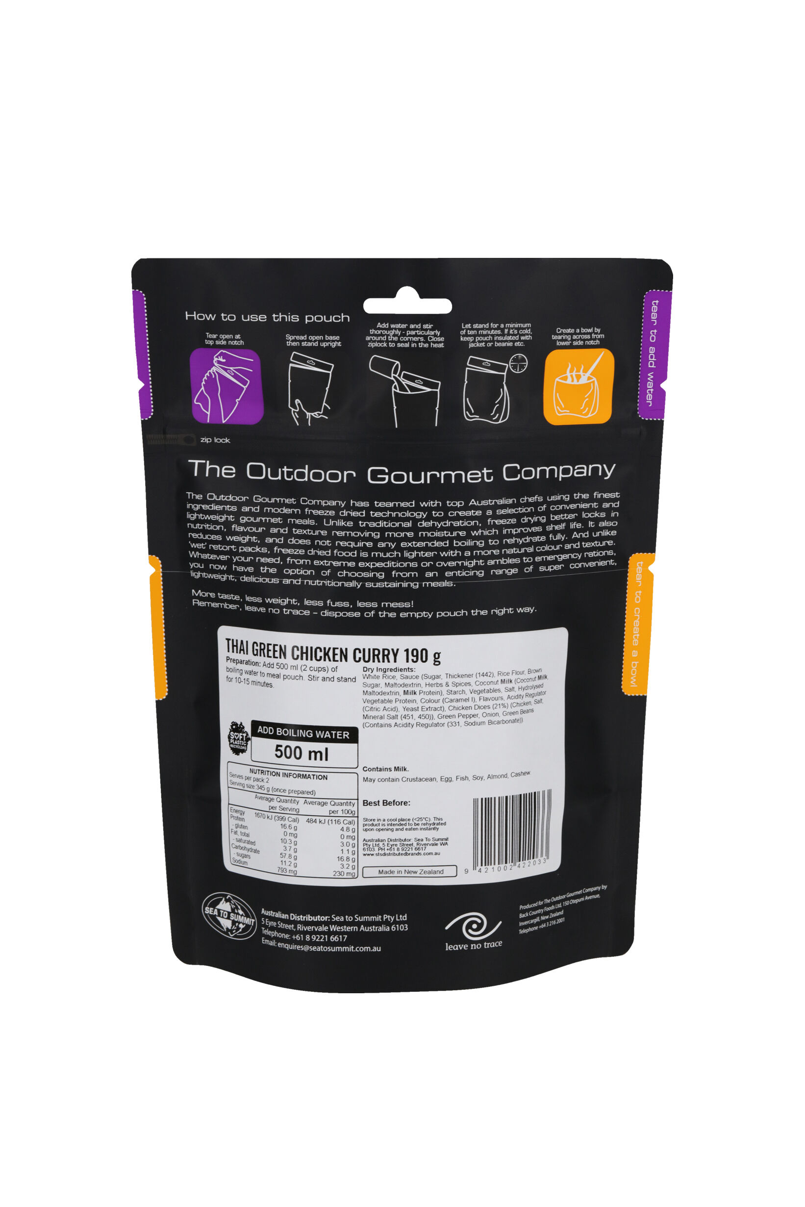 The Outdoor Gourmet Company Thai Green Chicken Curry —190 g