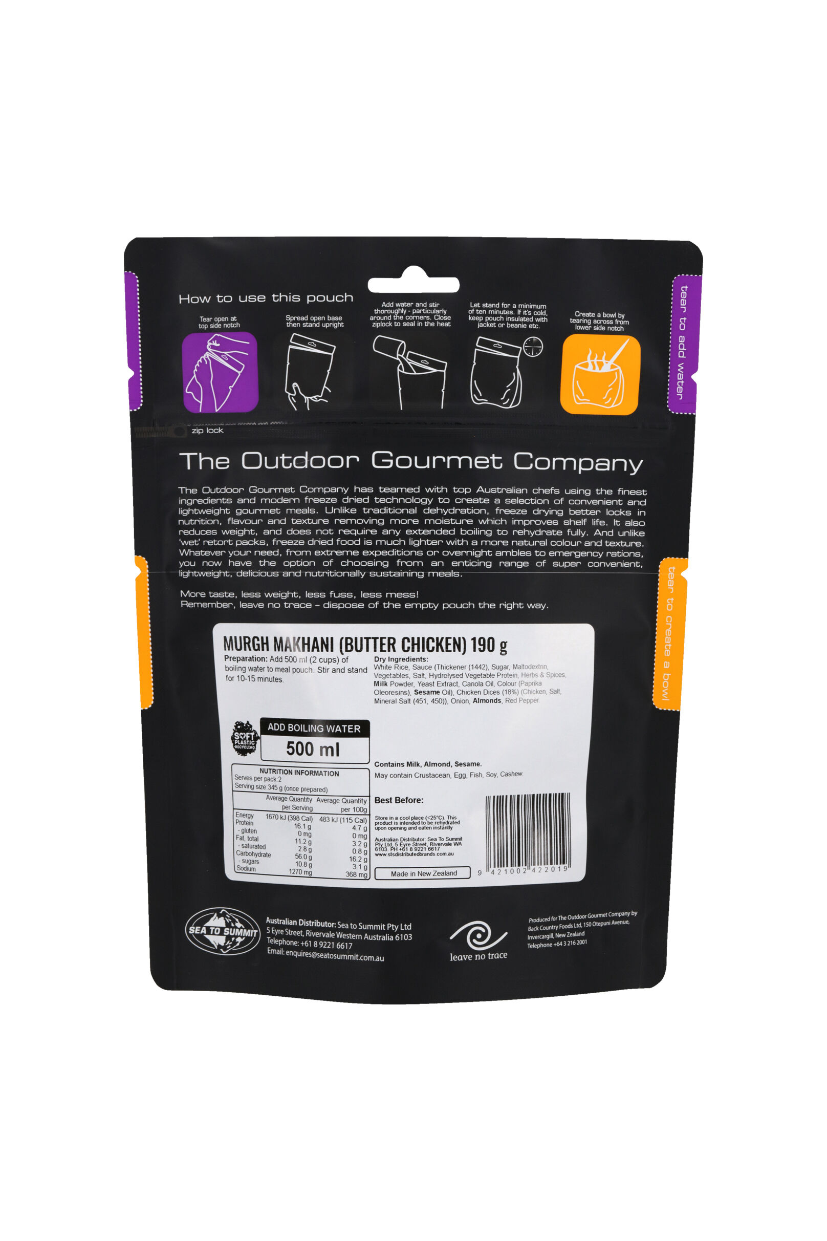 The Outdoor Gourmet Company Butter Chicken —190 g
