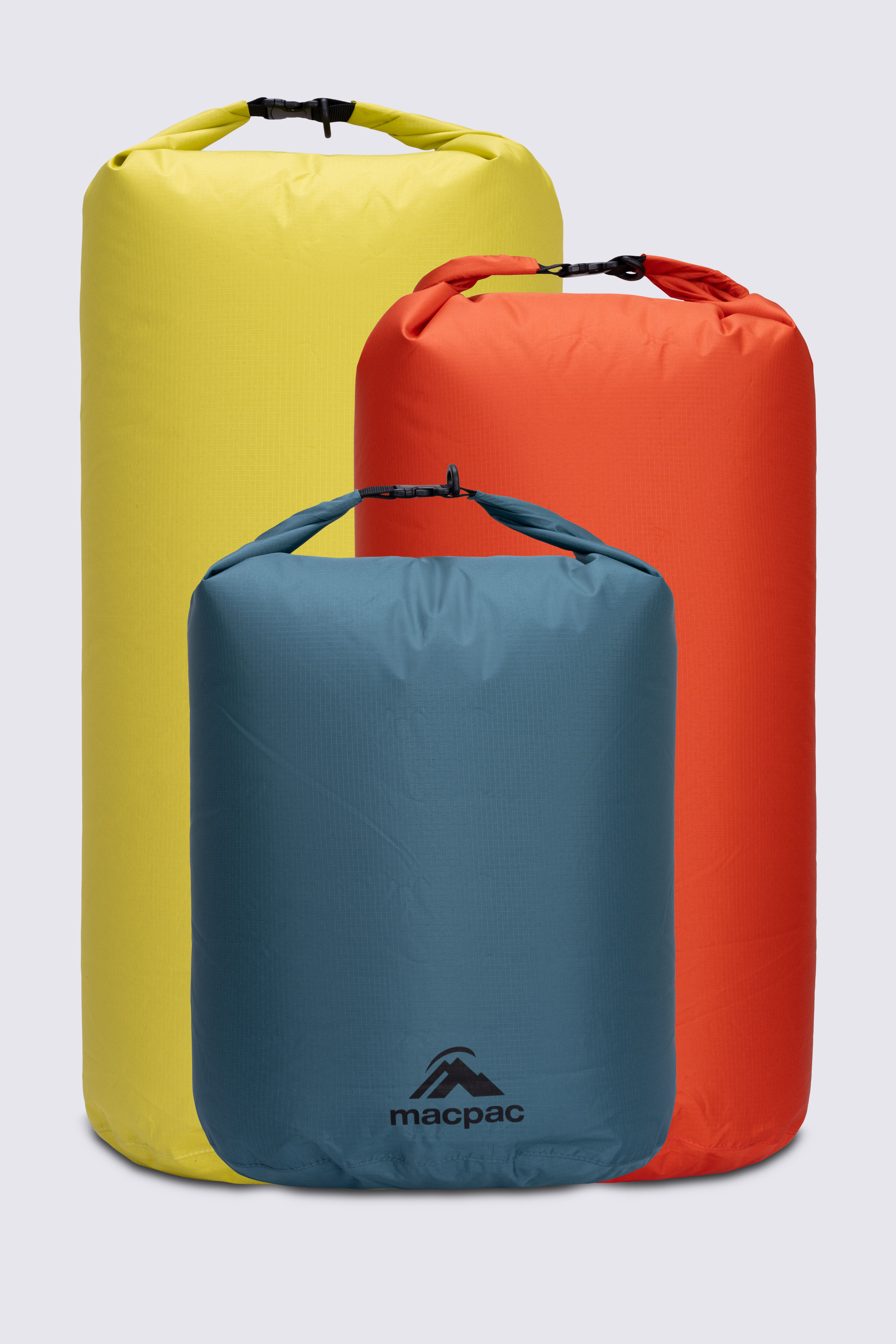 Macpac Lightweight Dry Bags — 3 Pack 15/20/25L
