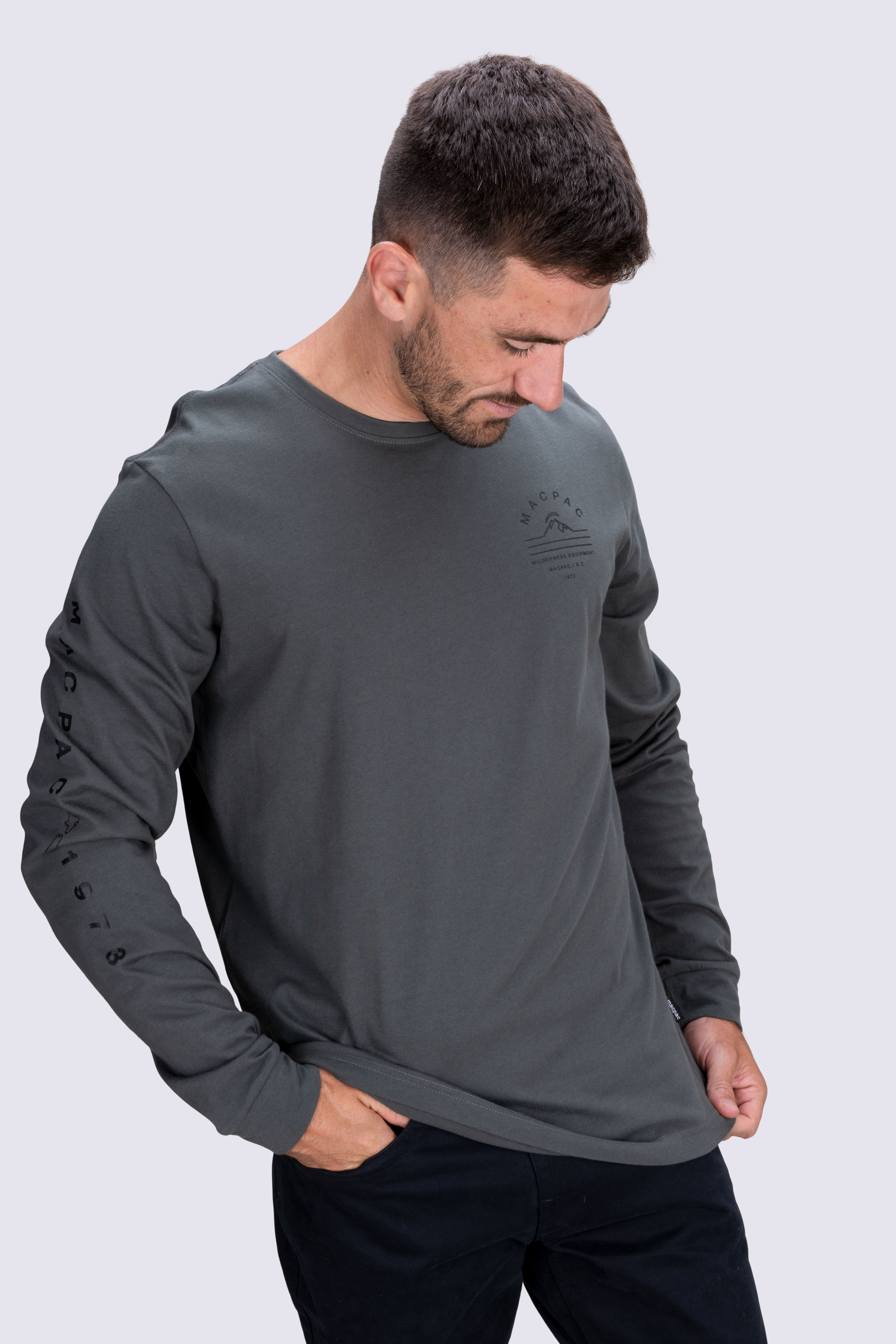 Macpac Men's Alps Fairtrade Organic Cotton Long Sleeve T—Shirt