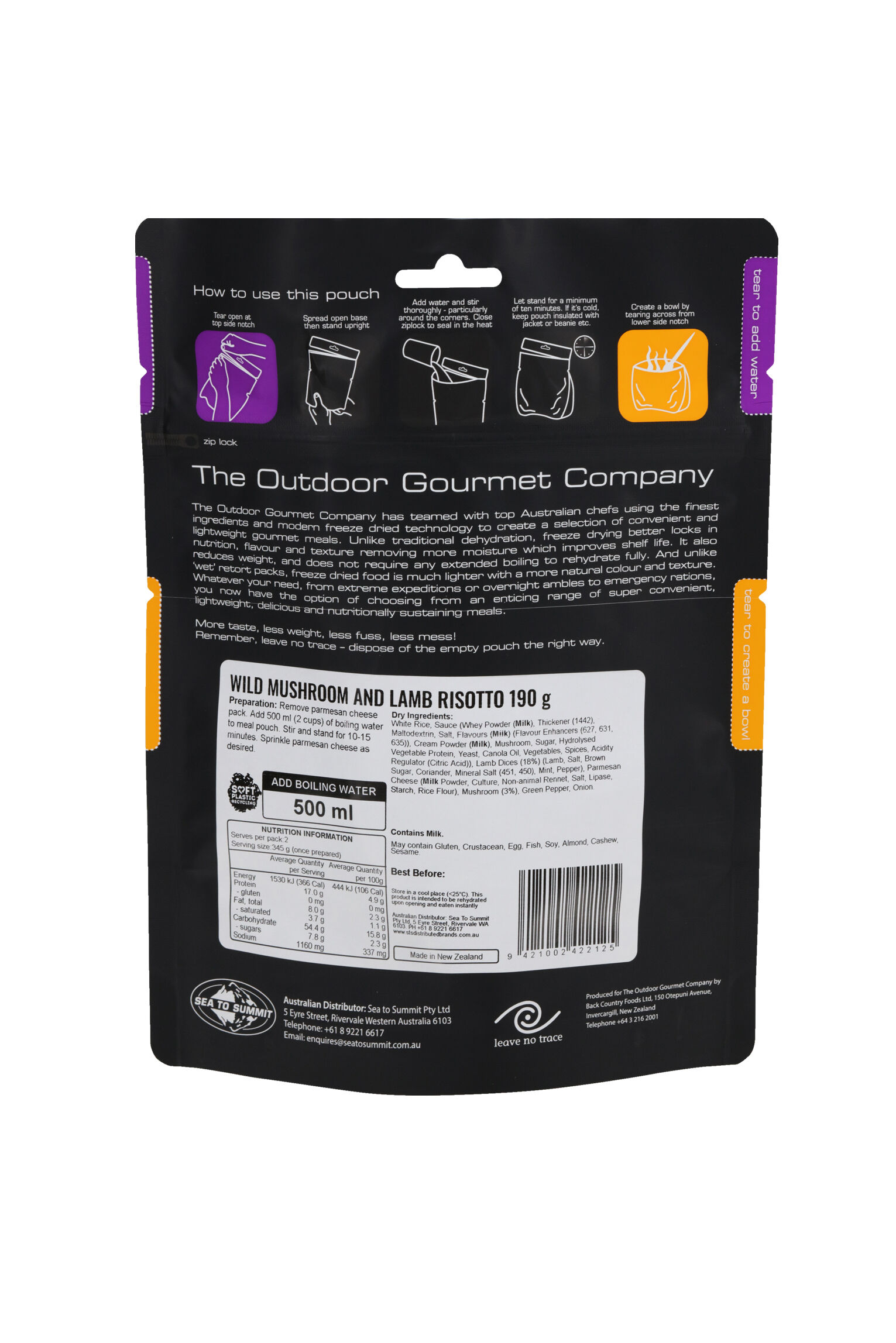 The Outdoor Gourmet Company Wild Mushroom and Lamb Risotto —190 g