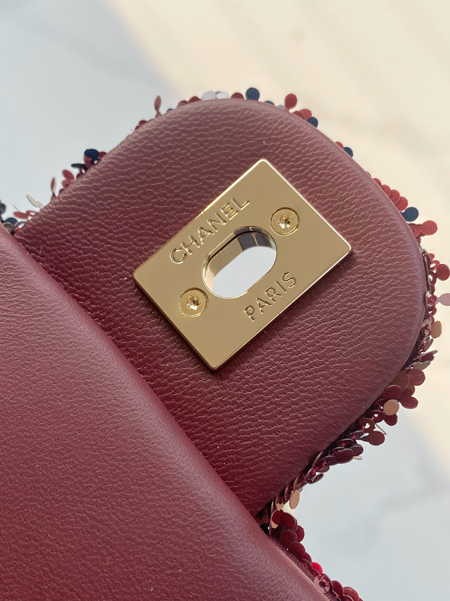 Chanel Mini CF Sequin Evening Bag with Red Gradient Flap Chain Bag - Soul Replicas