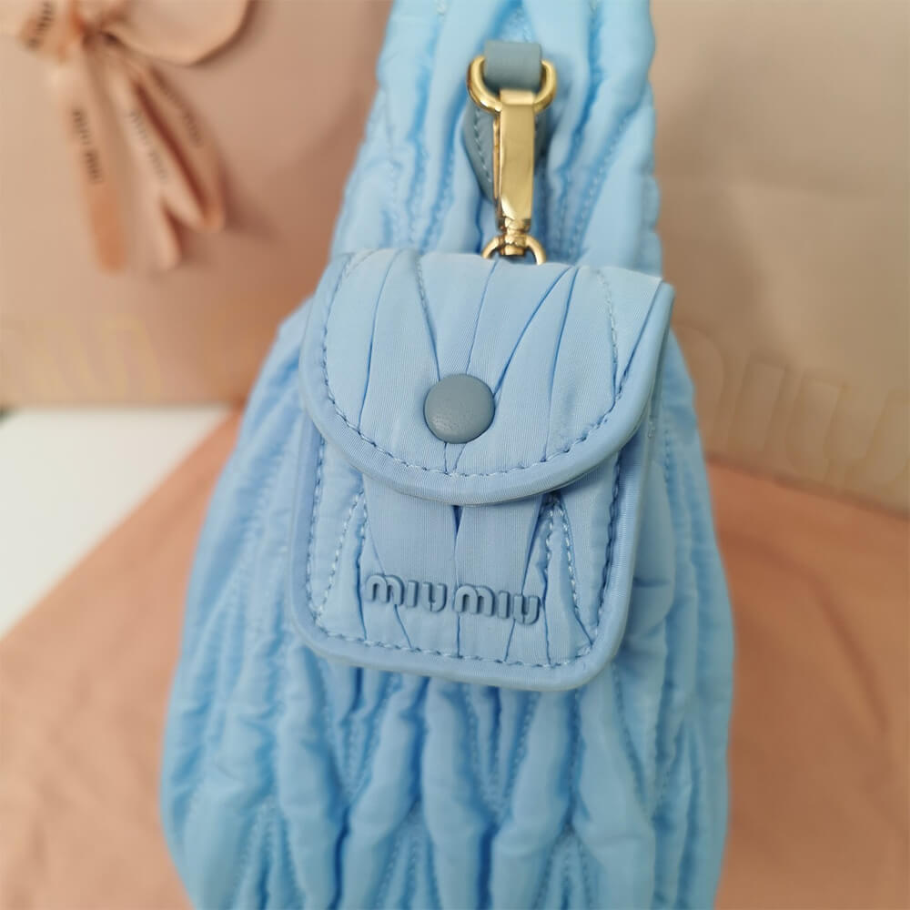Miu Wander matelasse regenerated nylon hobo bag - Soul Replicas