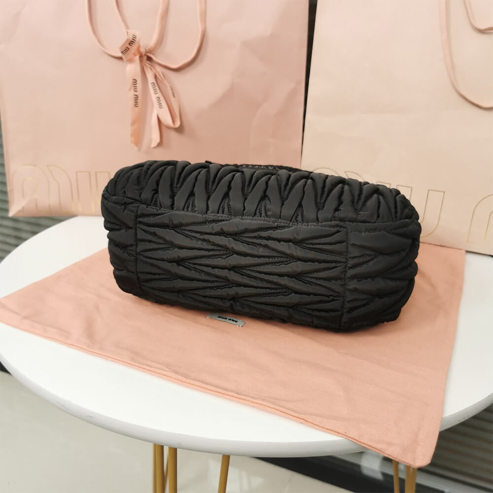 Miu Wander matelasse regenerated nylon hobo bag - Soul Replicas