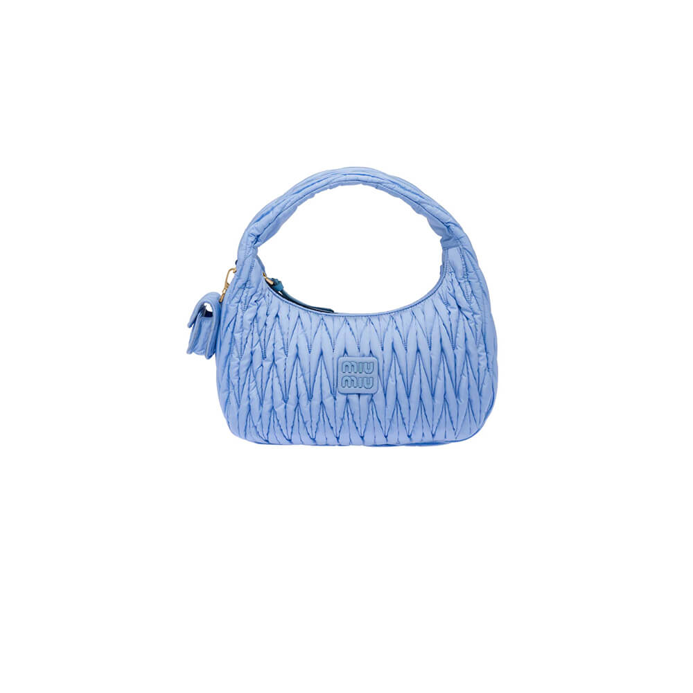 Miu Wander matelasse regenerated nylon hobo bag - Soul Replicas