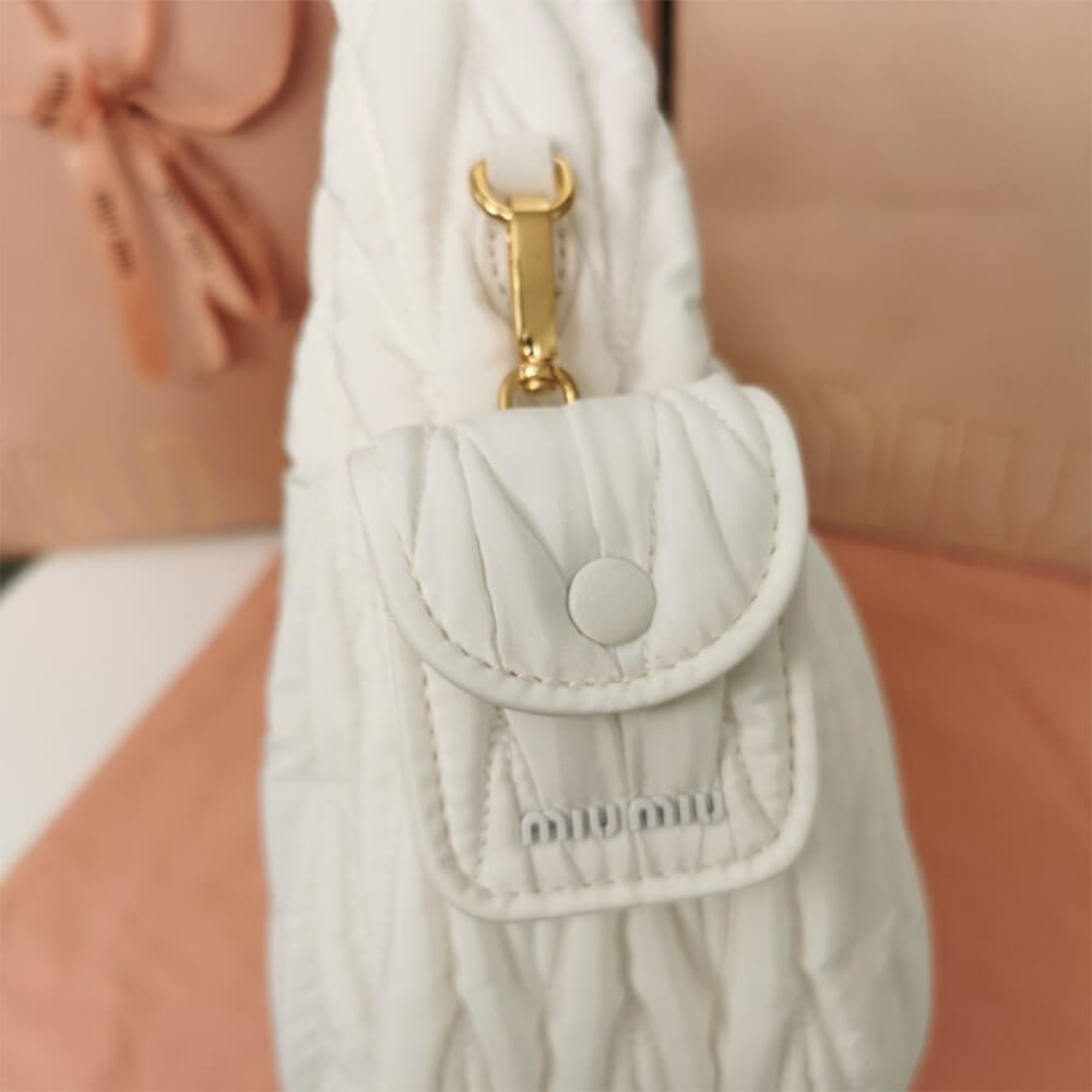Miu Wander matelasse regenerated nylon hobo bag - Soul Replicas