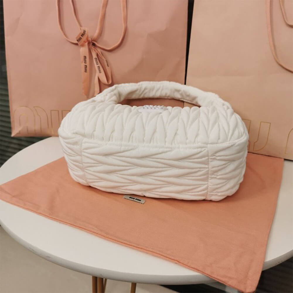 Miu Wander matelasse regenerated nylon hobo bag - Soul Replicas
