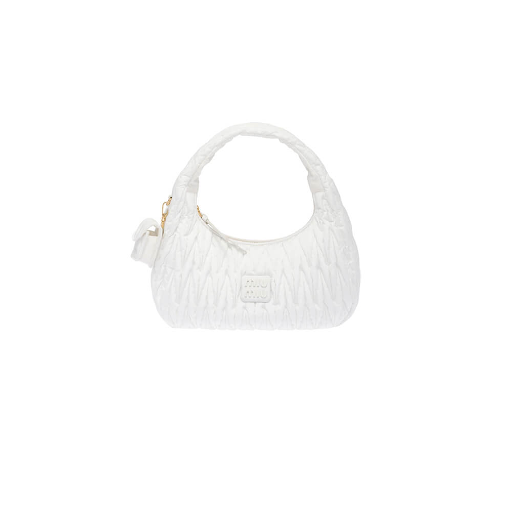 Miu Wander matelasse regenerated nylon hobo bag - Soul Replicas