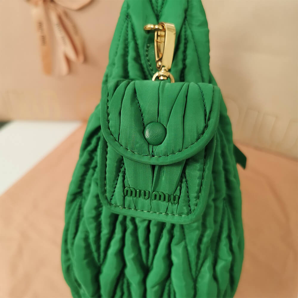 Miu Wander matelasse regenerated nylon hobo bag - Soul Replicas
