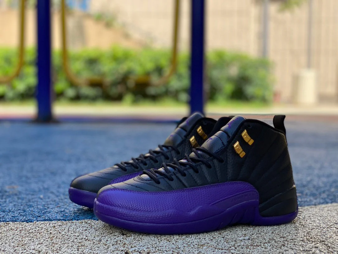 Jordan 12 Black/Field Purple-Metallic Gold-Taxi - Soul Replicas