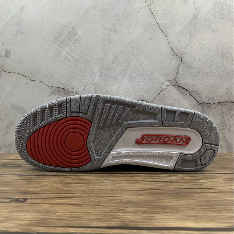 AIR JORDAN 3 RETRO HALL OF FAME WHITE/CEMENT GREY-BLACK-FIRE RED - Soul Replicas