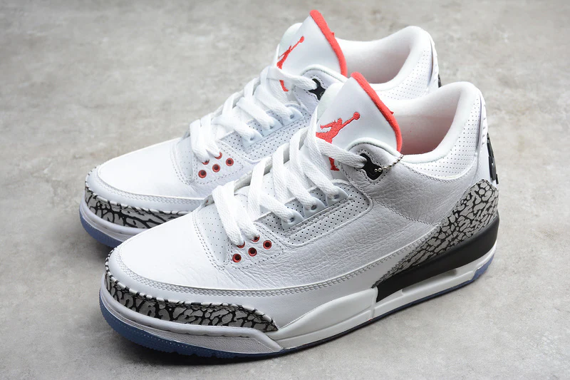 AIR JORDAN 3 RETRO FREE THROW LINE WHITE CEMENT WHITE/BLACK - Soul Replicas