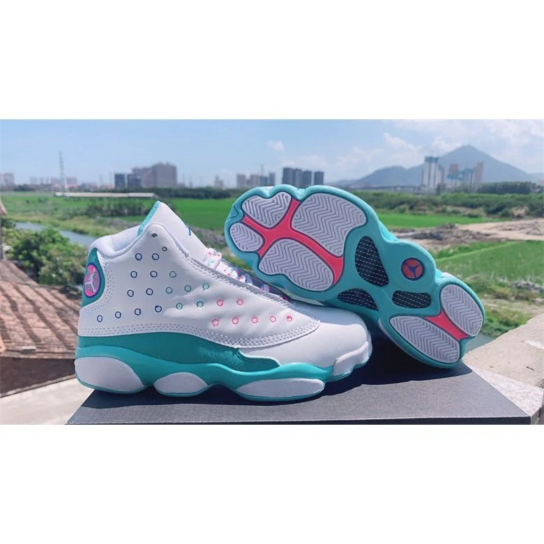 JORDAN 13 RETRO x WHITE SOAR GREEN PINK - Soul Replicas