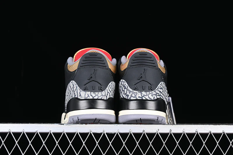 AIR JORDAN 3 RETRO BLACK/FIRE RED/METALLIC GOLD/CEMENT GREY - Soul Replicas