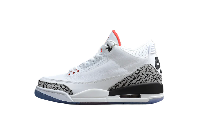 AIR JORDAN 3 RETRO FREE THROW LINE WHITE CEMENT WHITE/BLACK - Soul Replicas